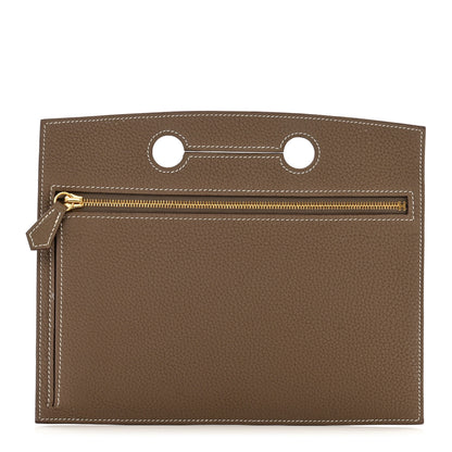 Hermes Togo Backpocket Pouch 25 Etoupe 1 of 8