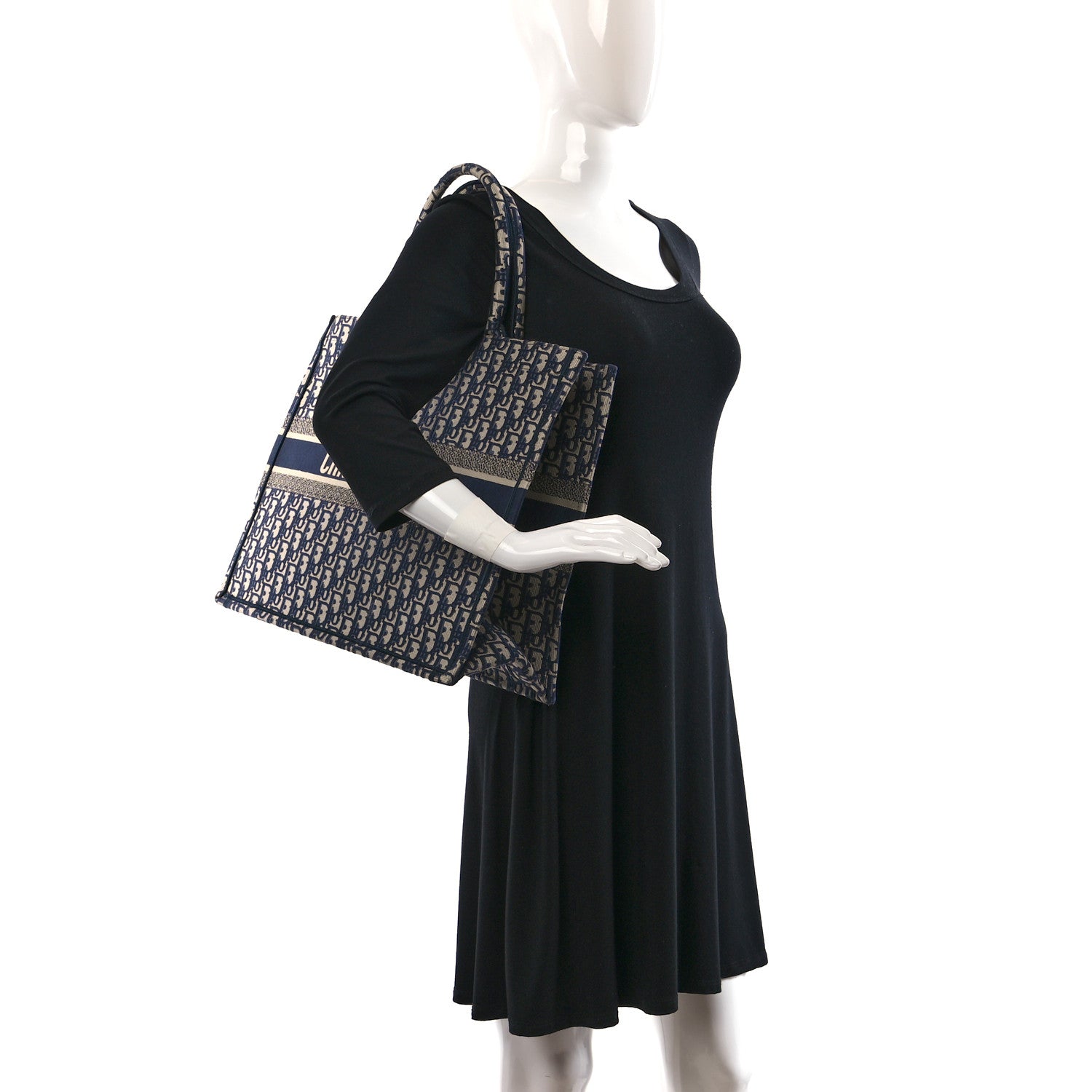 Christian Dior Oblique Large Book Tote Blue Multicolor 2 of 9