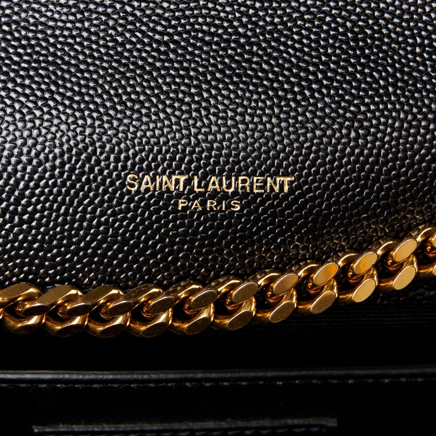 Grain De Poudre Medium Classic Monogram Kate Satchel Black