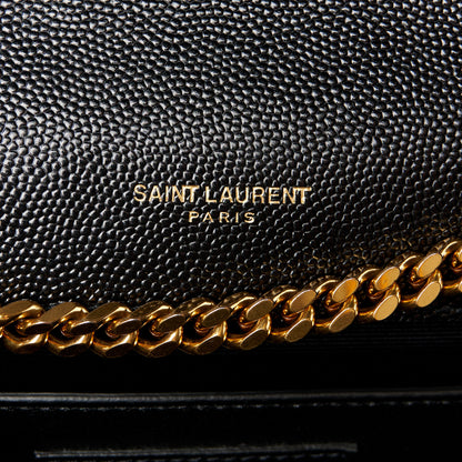 Saint Laurent Grain De Poudre Medium Classic Monogram Kate Satchel Black 5 of 10
