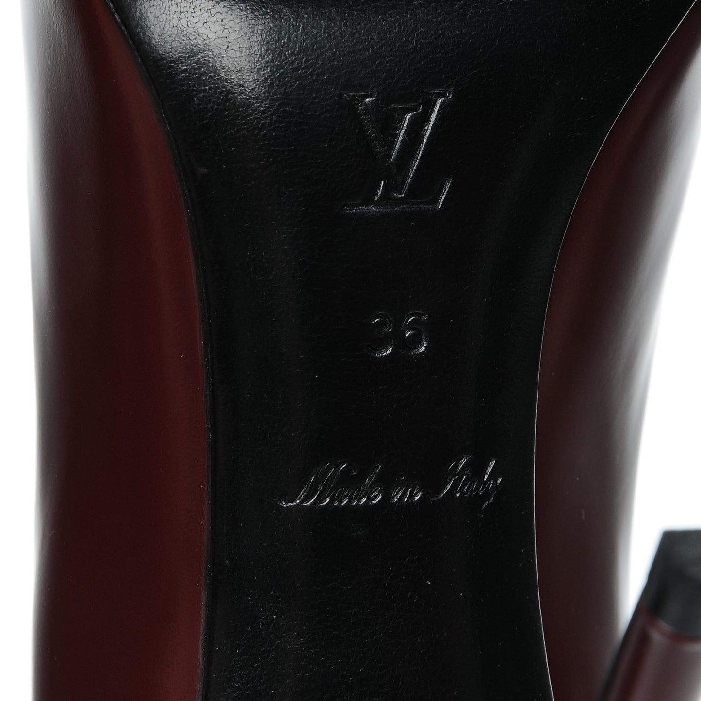 Glazed Calfskin Eyeline Pumps 36 Bordeaux