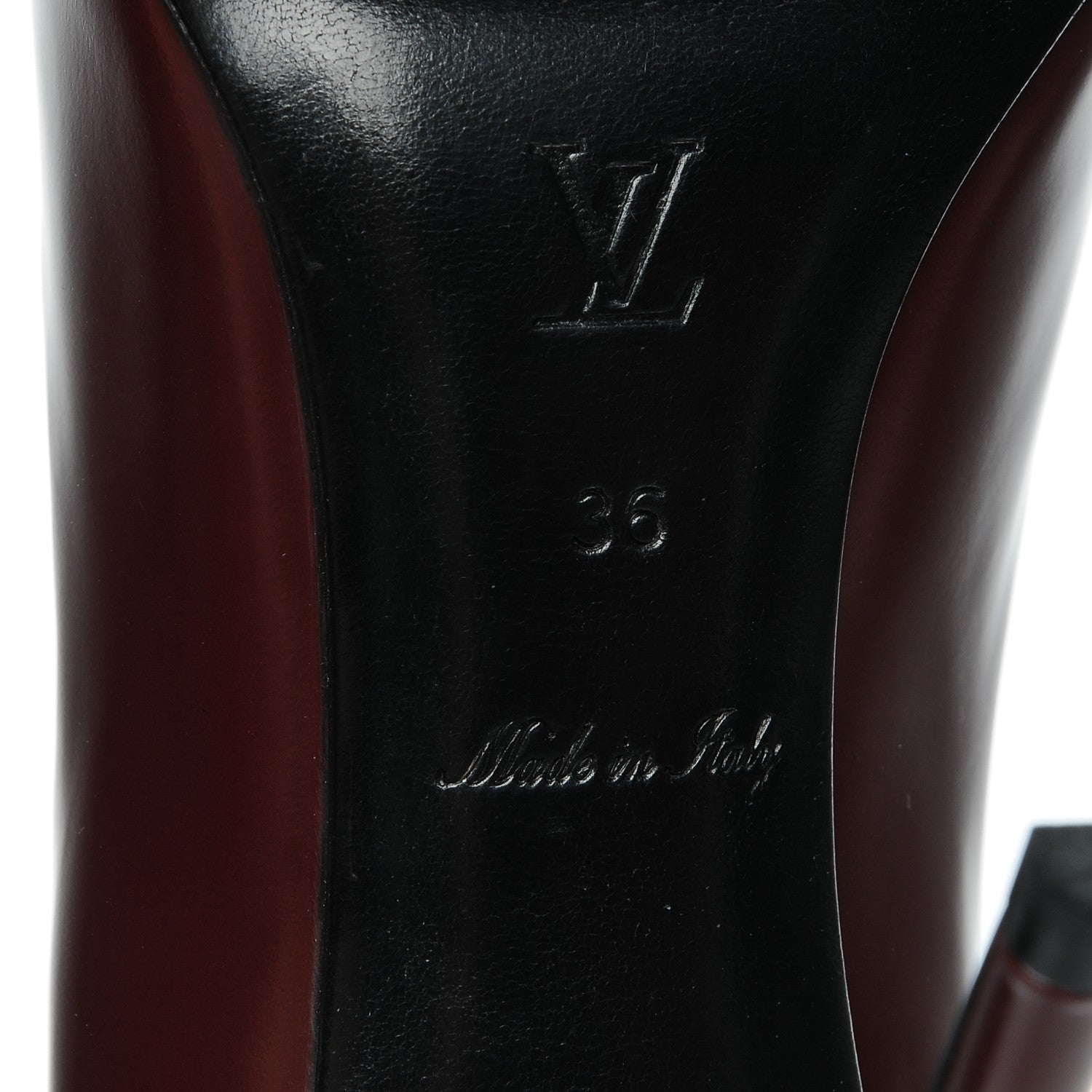 Louis Vuitton Glazed Calfskin Eyeline Pumps 36 Bordeaux 6 of 7