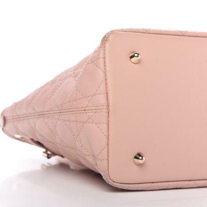Christian Dior Coated Canvas Cannage Mini Panarea Tote Light Pink 6 of 10