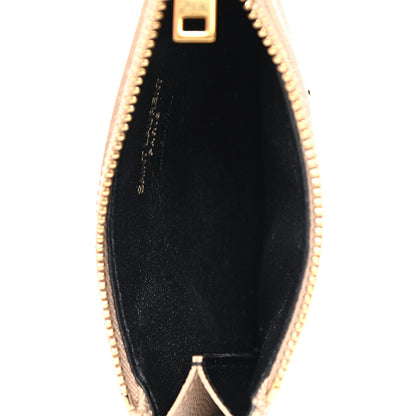 Saint Laurent Grain De Poudre Matelasse Chevron Monogram Fragments Zippered Card Case Nude Powder 5 of 9