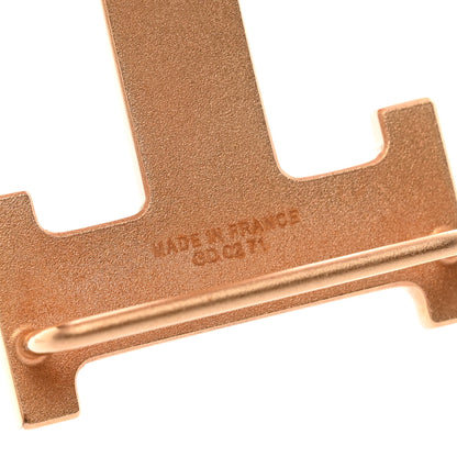 Hermes Brass Rose Gold Plated Polished 32mm H Belt Buckle 3 of 4