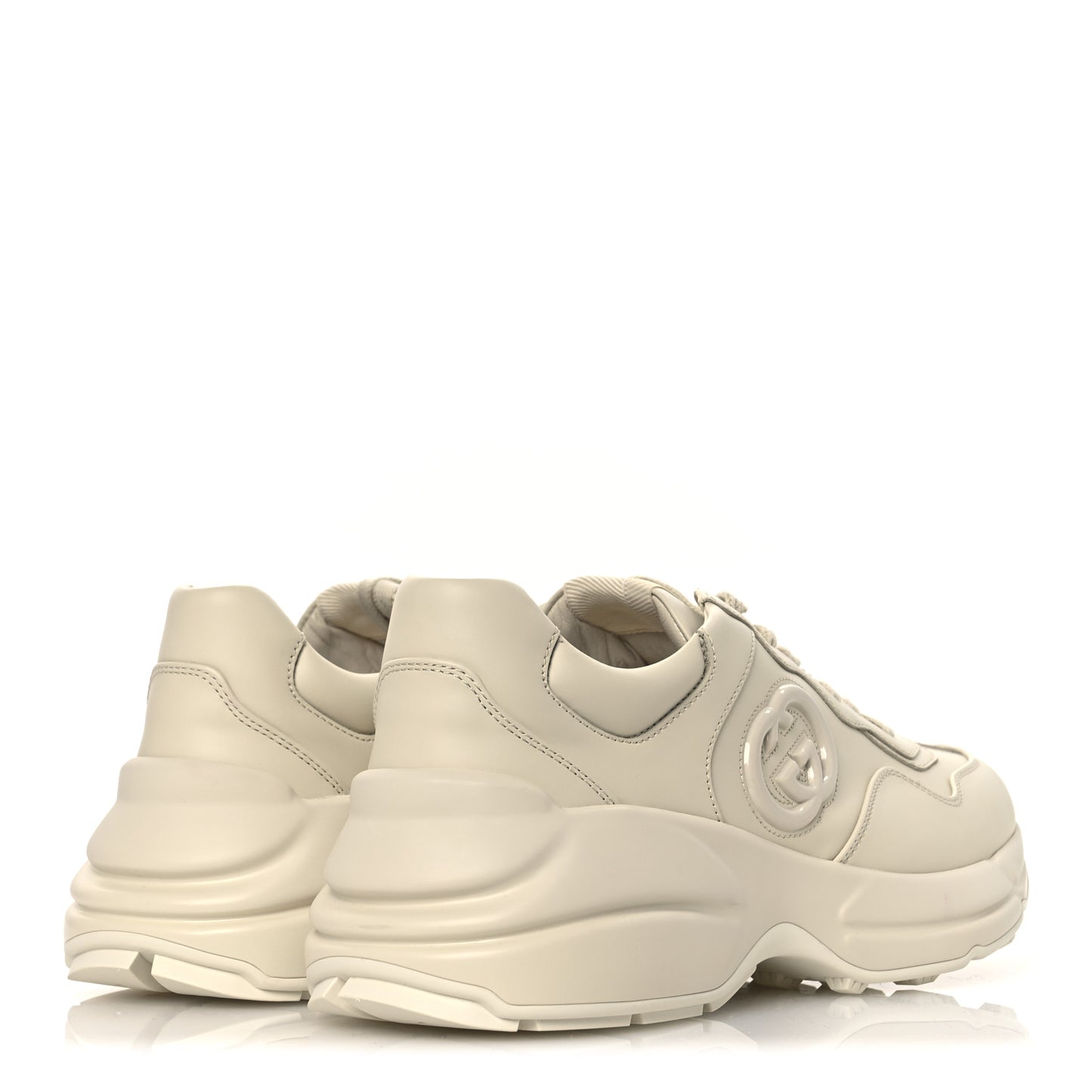 Apollo Calfskin Womens Interlocking G Rython Sneakers 40 Ivoire