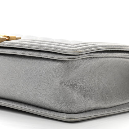 Chanel Caviar Quilted New Medium Boy Flap Grey 10 of 12