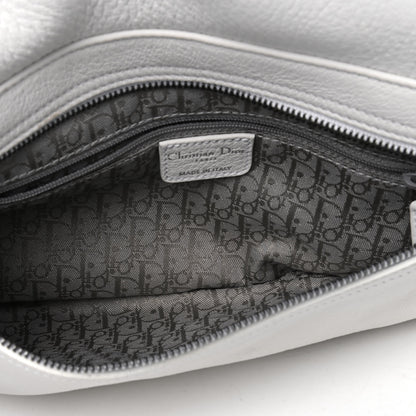 Christian Dior Calfskin Whipstitch Gaucho Double Saddle Bag White 4 of 16