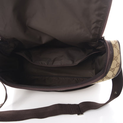 Gucci Monogram Natural Pigskin Large Diaper Bag Beige Ebony Cocoa Dark Chocolate 6 of 10