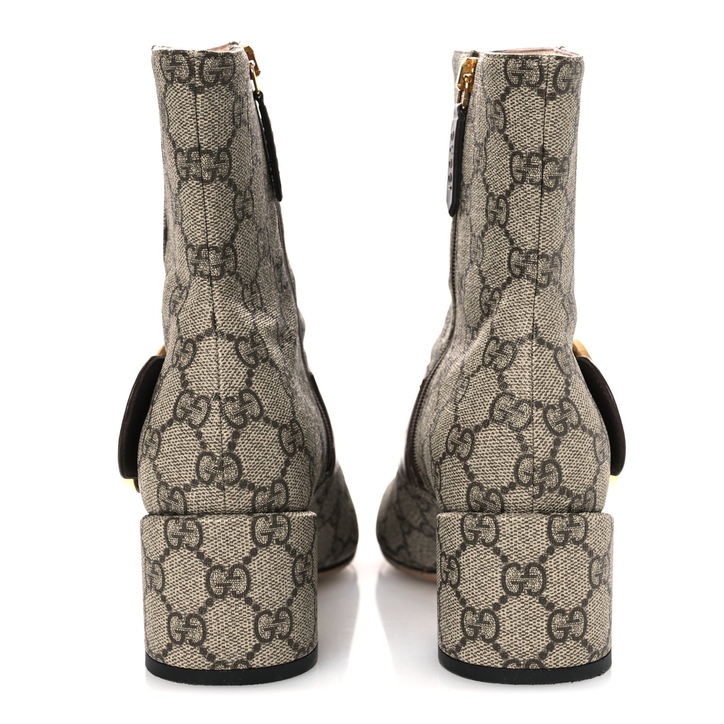GG Supreme Monogram Malaga Kid Blondie 55mm Ankle Boots 38 Beige Ebony New Acero