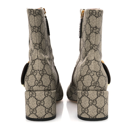 Gucci GG Supreme Monogram Malaga Kid Blondie 55mm Ankle Boots 38 Beige Ebony New Acero 6 of 14