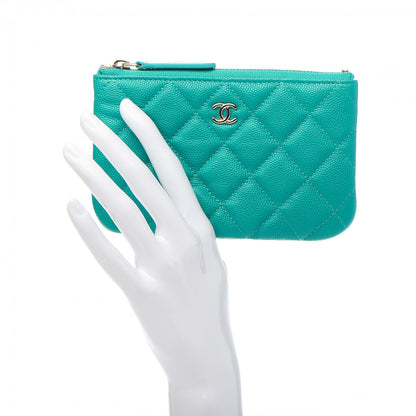 Chanel Caviar Quilted Small Cosmetic Case Turquoise 2 of 10