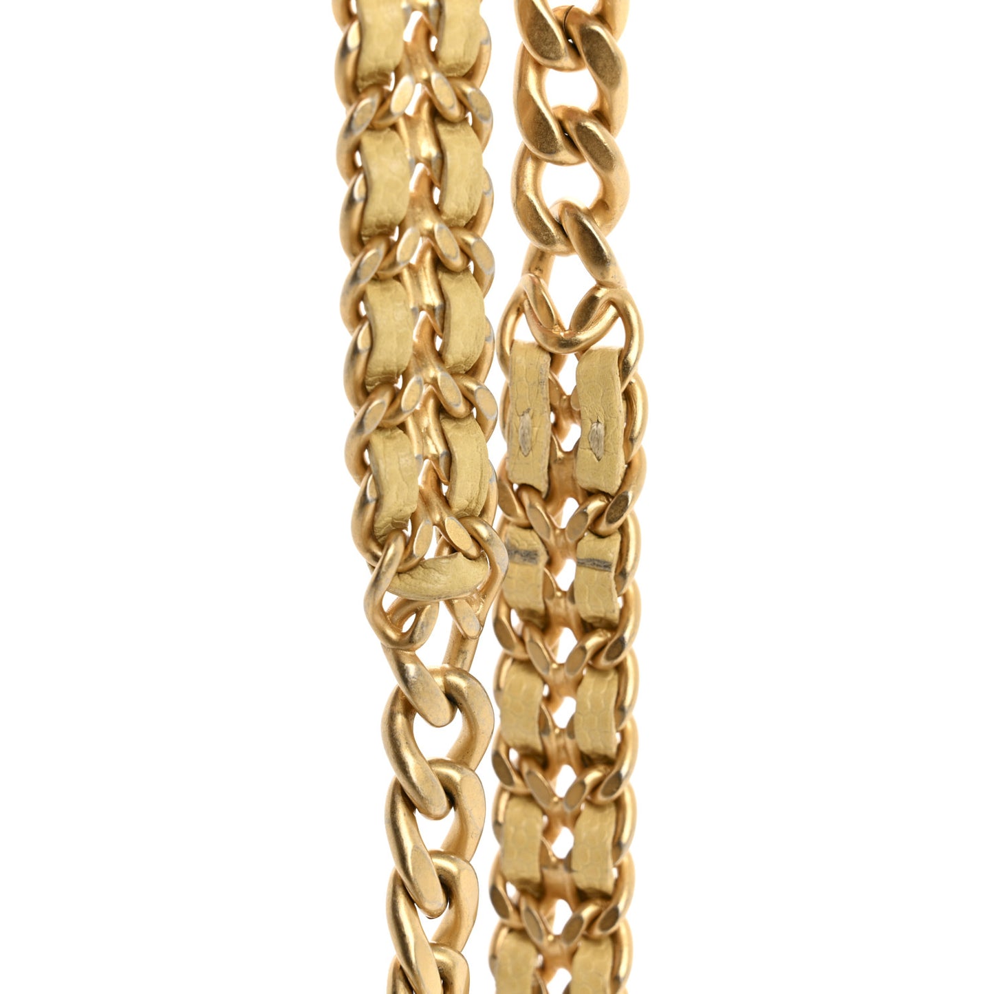 Shiny Caviar Quilted Chain Melody Card Holder On Chain Yellow