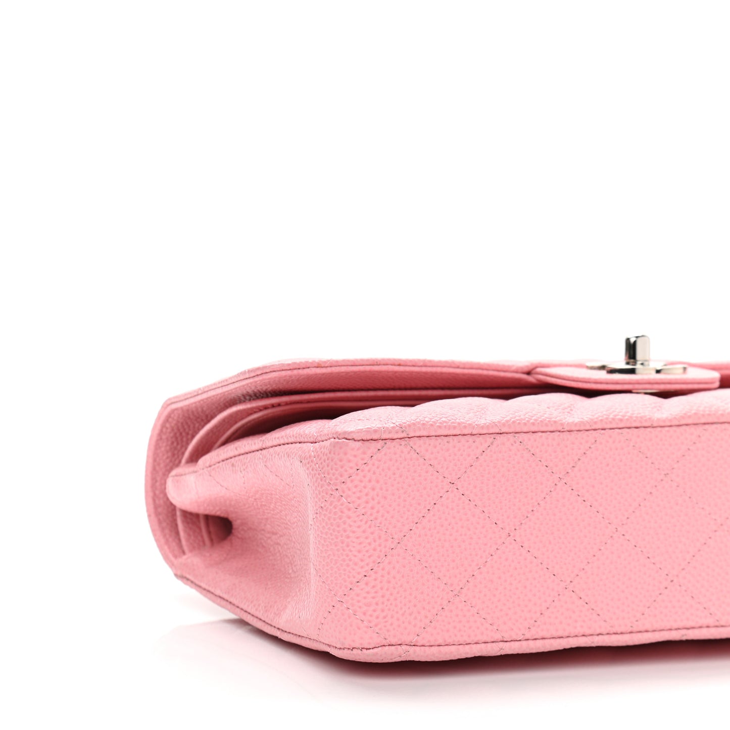 Caviar Quilted Medium Double Flap Light Pink