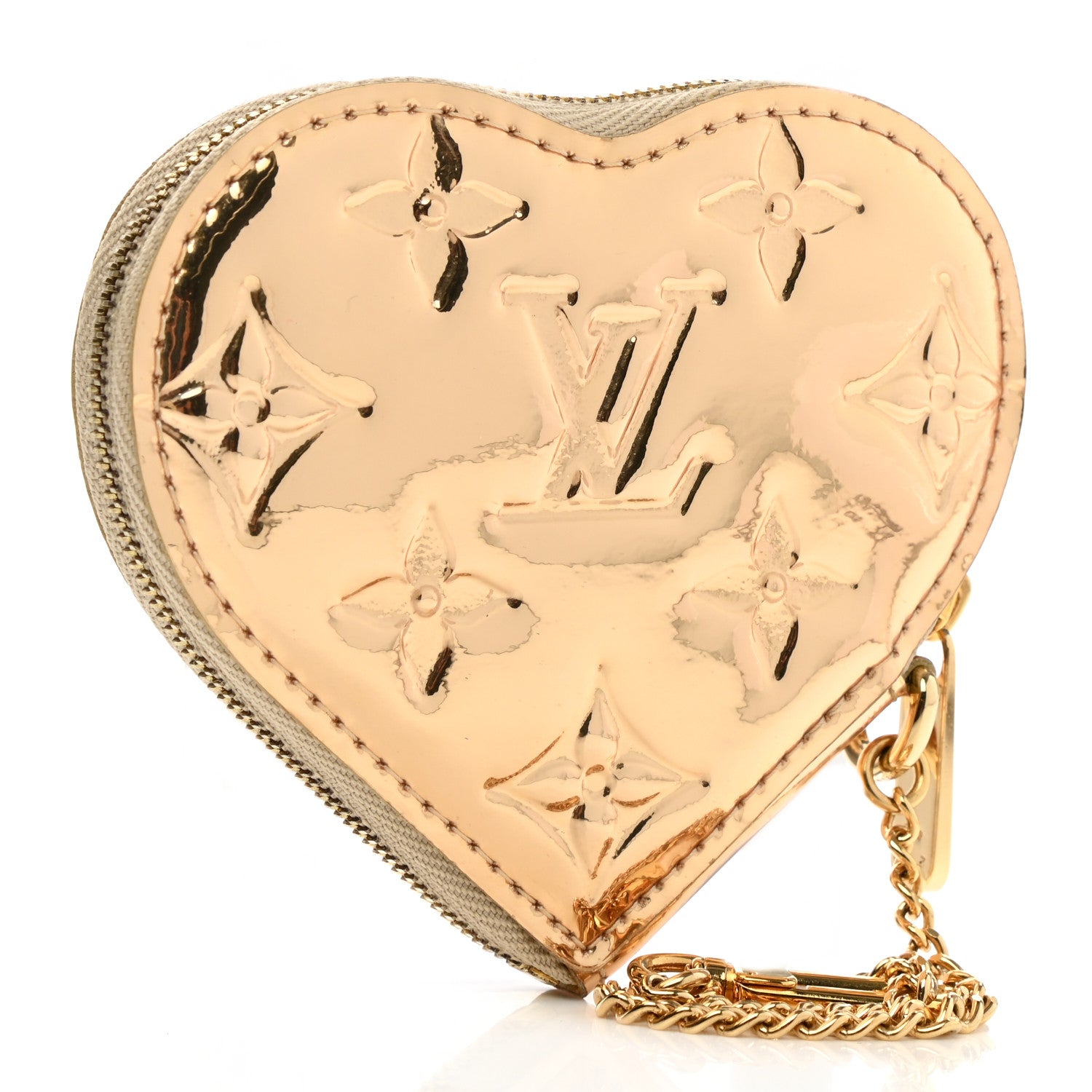 Louis Vuitton Monogram Miroir Heart Coin Purse Gold 3 of 6