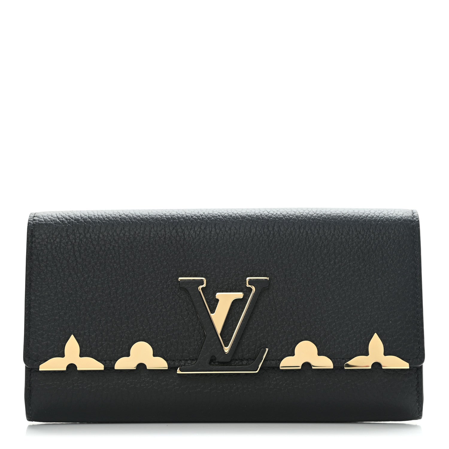 Louis Vuitton Taurillon Embellished Capucines Long Wallet Black 1 of 5