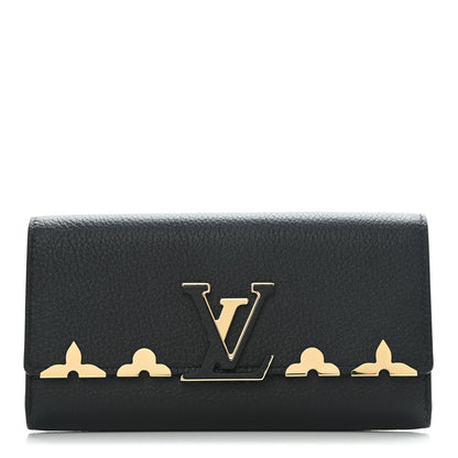 Louis Vuitton Taurillon Embellished Capucines Long Wallet Black 1 of 5