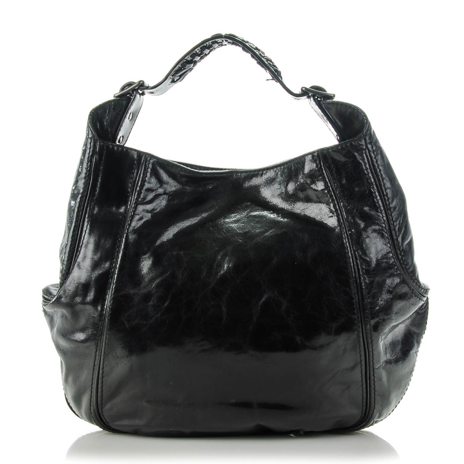 Givenchy Crinkled Patent Lace Up Eclipse Hobo Black 1 of 8
