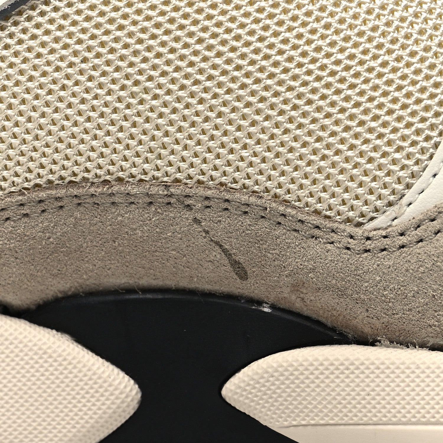 Chanel Mesh Suede Calfskin Womens CC Sneakers 39 White Ivory Dark Beige 9 of 9