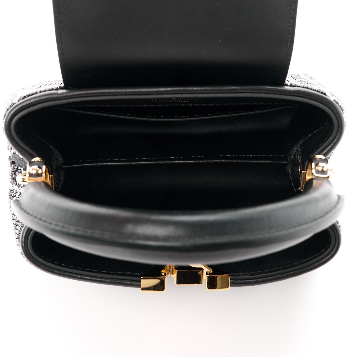 Louis Vuitton Bead Satin Embroidered Mini Capucines Black 5 of 10