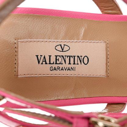 Valentino Garavani Calfskin Rockstud Gladiator Flat Sandals 37 Feminine Pink 7 of 11
