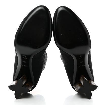 Louis Vuitton Monogram Stretch Fabric Silhouette Ankle Boots 40.5 Black 5 of 7