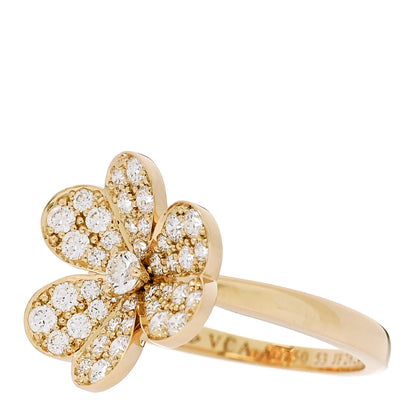 Van Cleef & Arpels 18K Yellow Gold Diamond Small Pave Frivole Ring 53 6.5 3 of 6