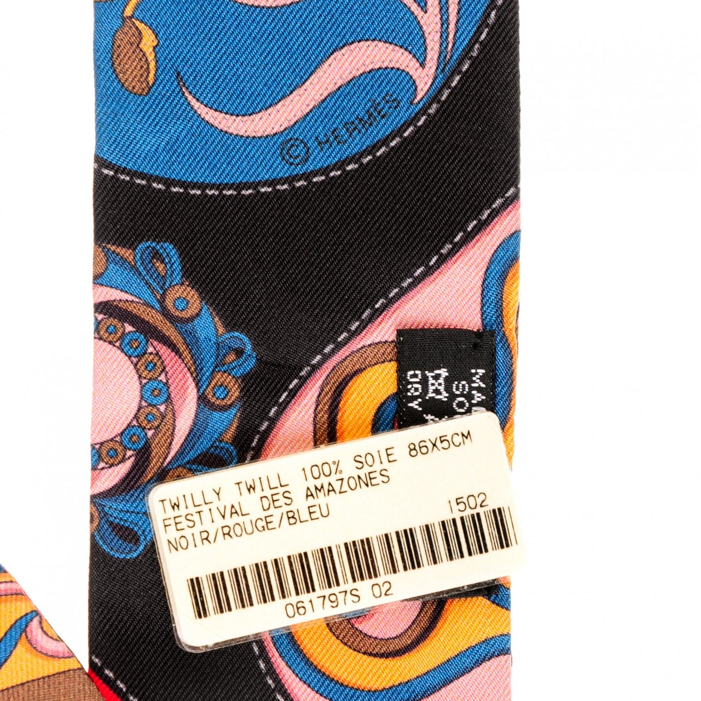 Silk Festival des Amazones Twilly Noir Rouge Bleu
