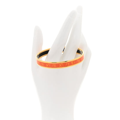 Hermes Enamel Printed Narrow Balcon du Guadalquivir Bracelet 65 Orange 2 of 5