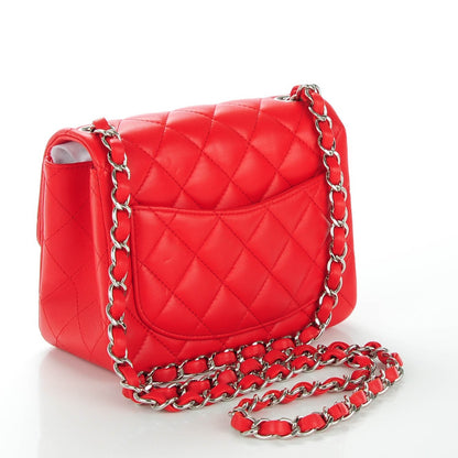 Chanel Lambskin Quilted Mini Square Flap Red 3 of 8