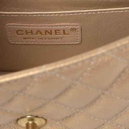 Chanel Pearly Caviar Quilted Mini Rectangular Flap Gold 6 of 8