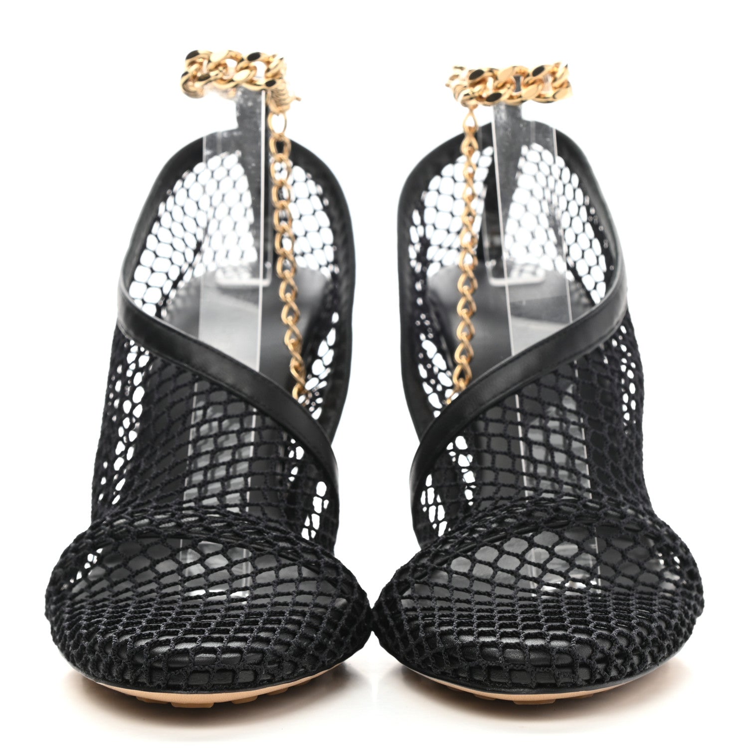 Bottega Veneta Mesh Nappa Chunky Chain Sandals 39 Black 2 of 8