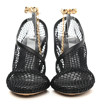 Bottega Veneta Mesh Nappa Chunky Chain Sandals 39 Black 2 of 8
