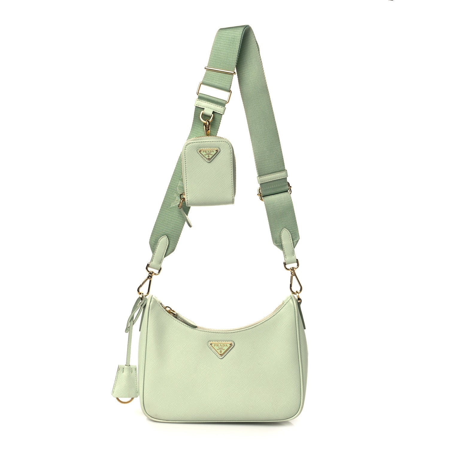 Prada Saffiano Lux Re-Edition 2005 Shoulder Bag Acqua 1 of 11