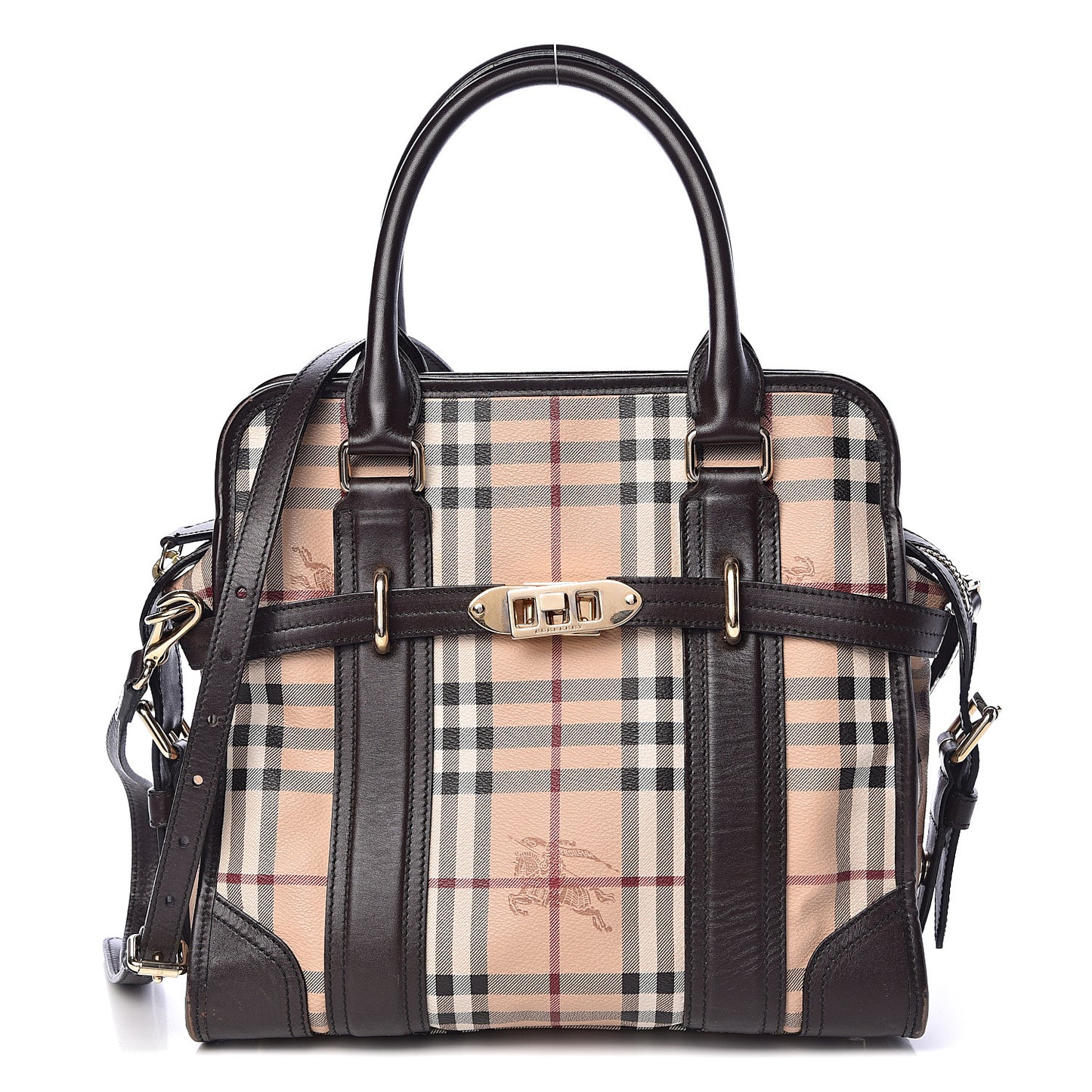 Haymarket Check Minford Portrait Tote Chocolate