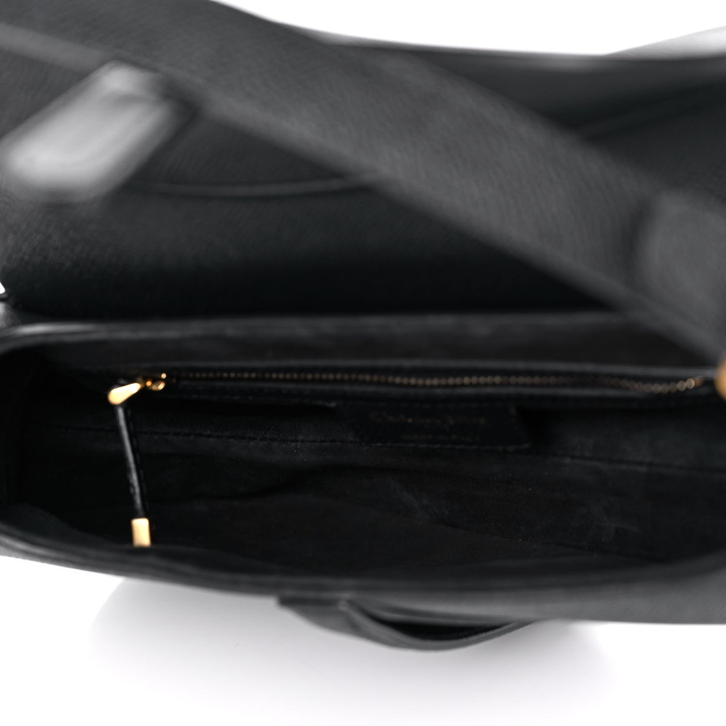 Grained Calfskin Saddle Bag Black