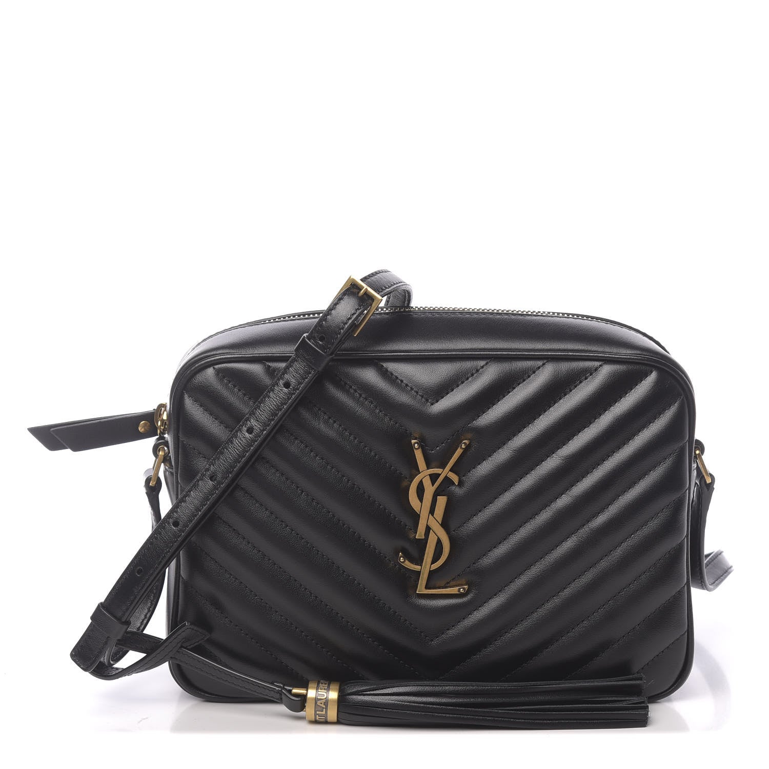 Saint Laurent Calfskin Matelasse Monogram Lou Camera Bag Black 1 of 9
