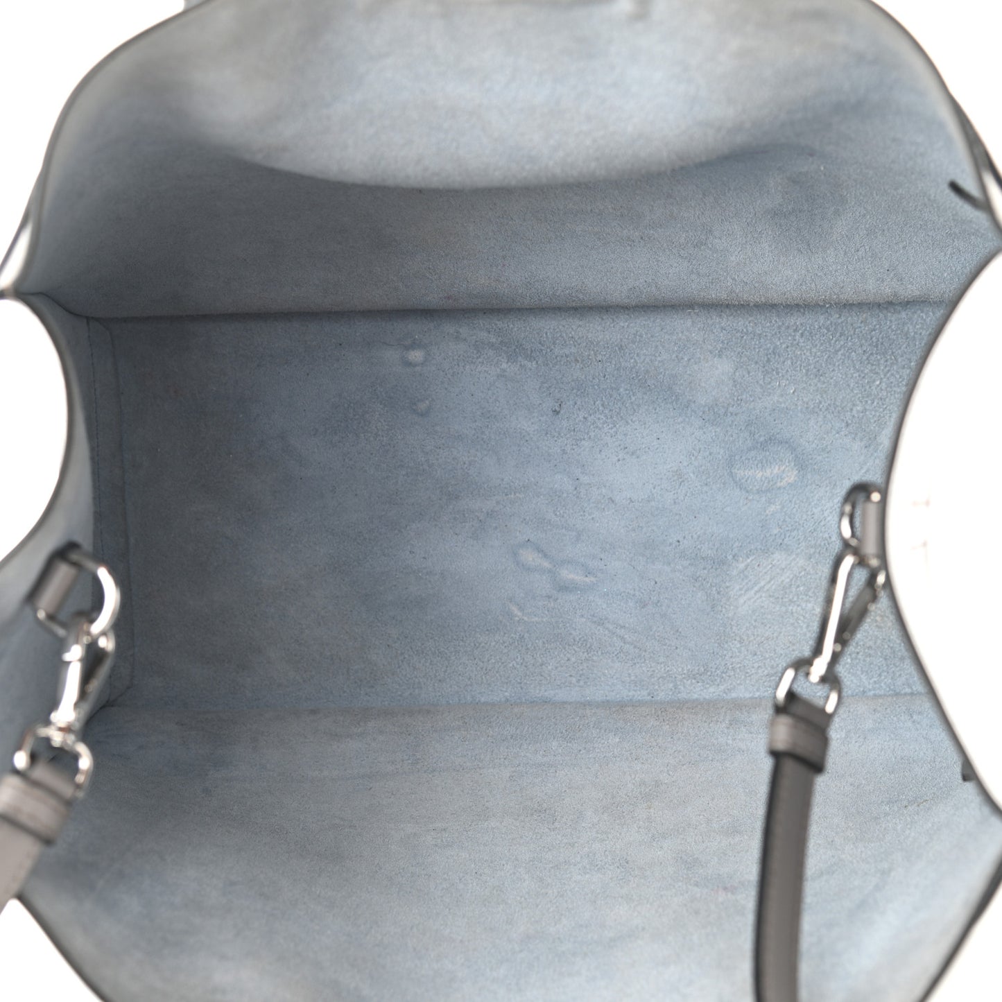 City Calfskin Large Etiquette Tote Light Grey