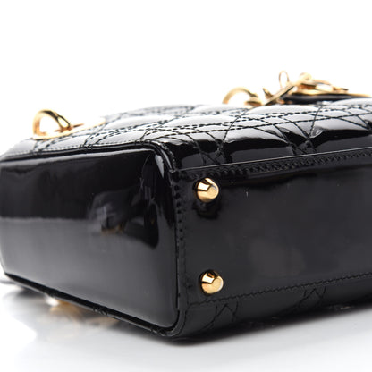 Christian Dior Patent Cannage Mini Lady Dior Black 6 of 11