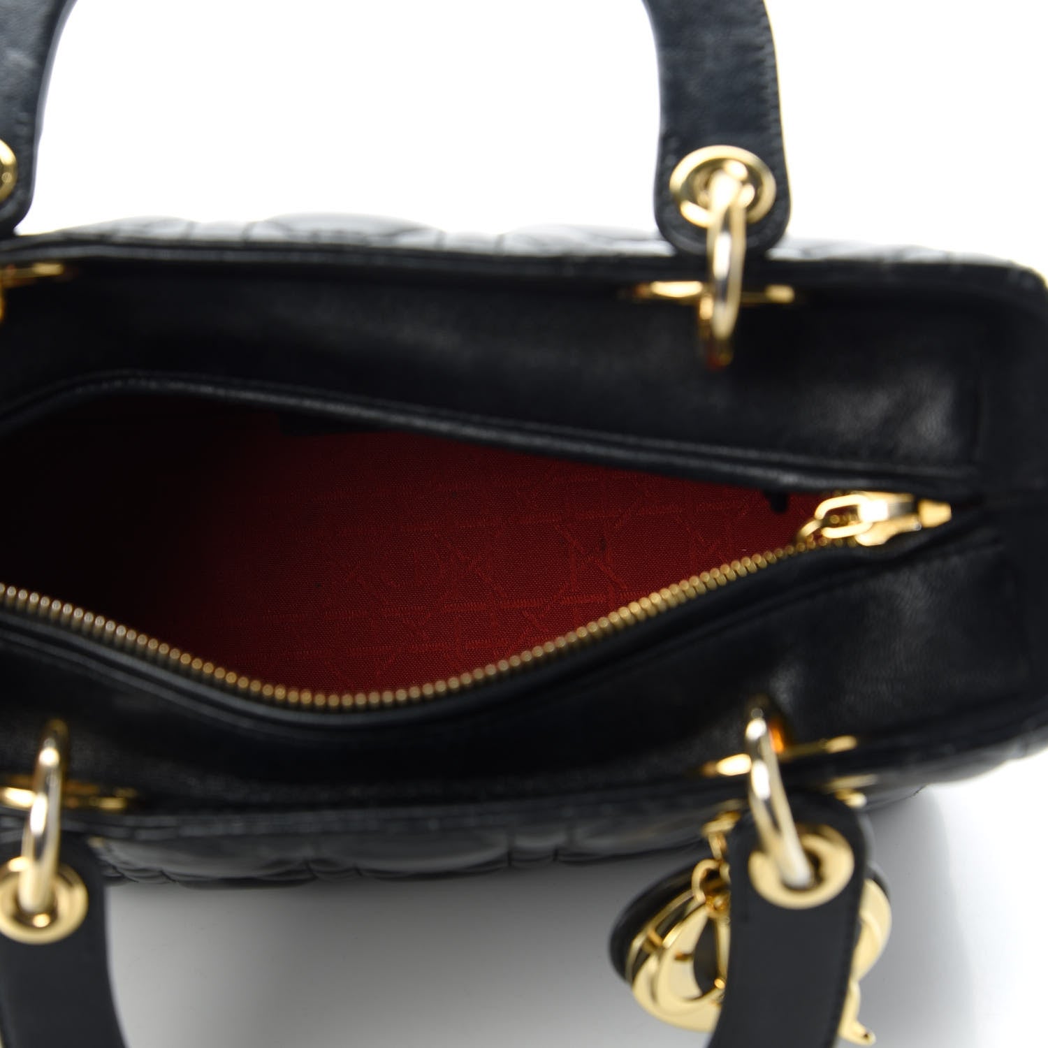 Christian Dior Lambskin Cannage Medium Lady Dior Black 5 of 10
