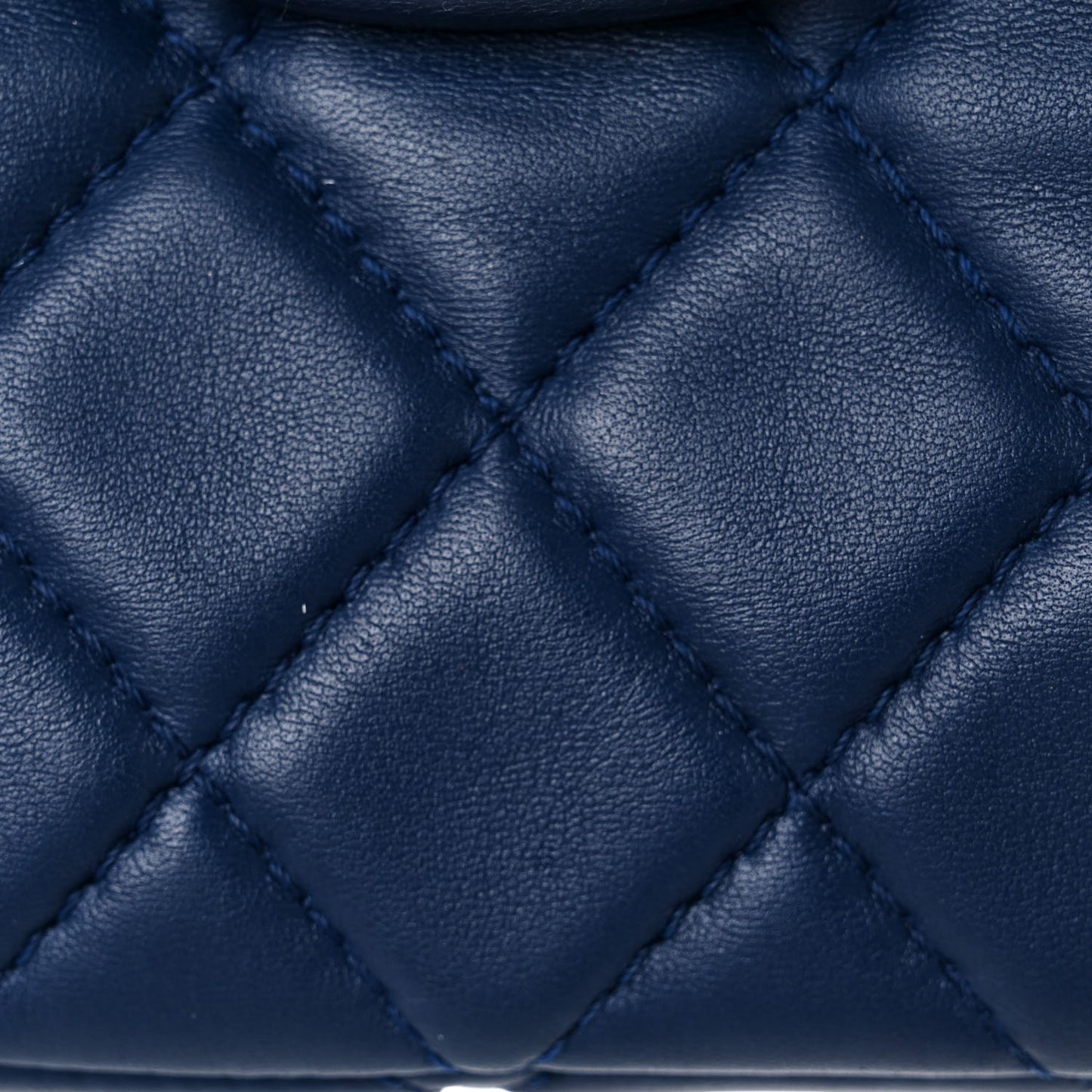 Lambskin Quilted Maxi Single Flap Dark Blue