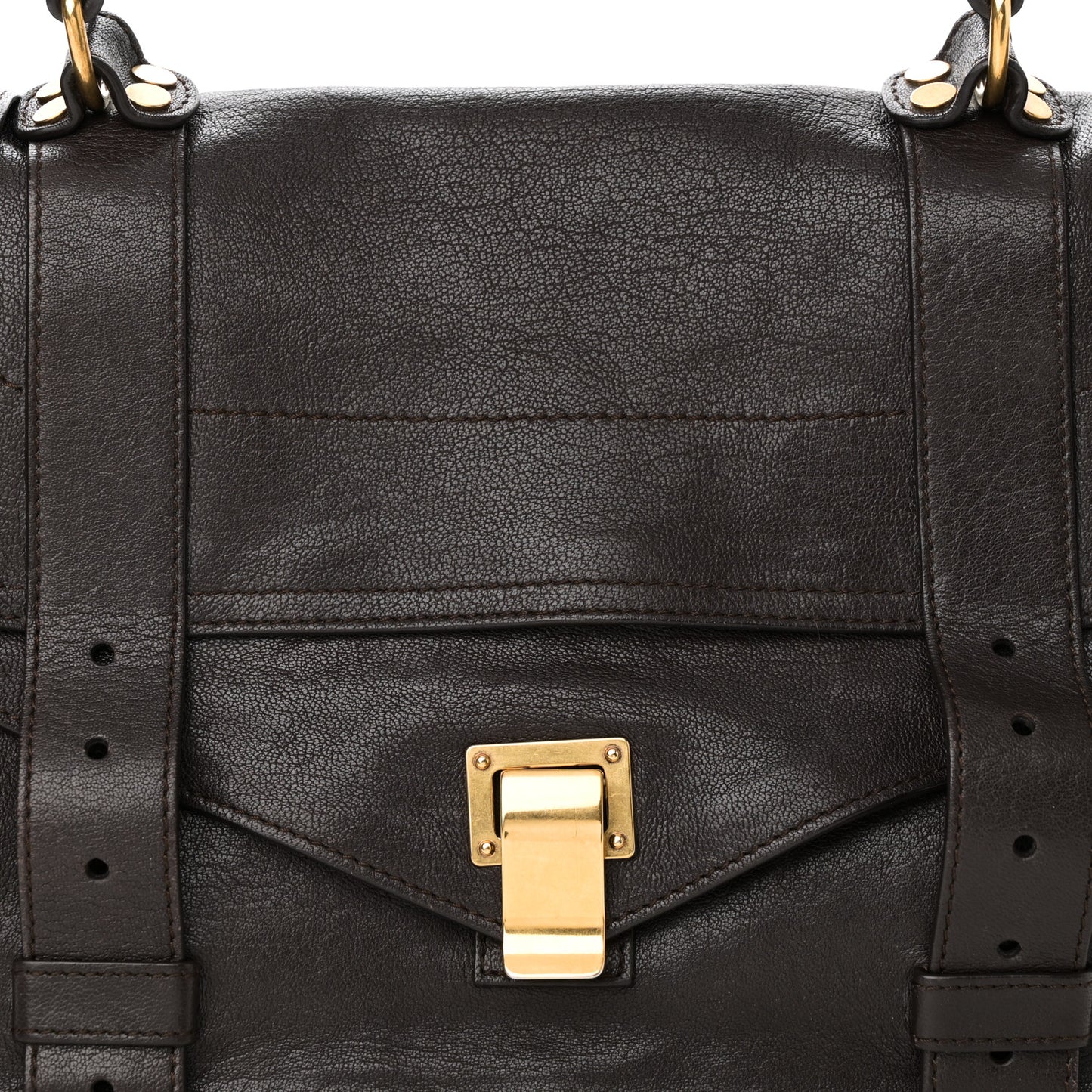 Lambskin Medium PS1 Satchel Dark Chocolate