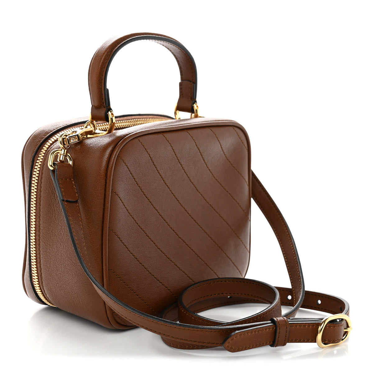 Gucci Sakai Be Green Calfskin Diagonal Stitched Blondie Top Handle Bag Cuir 3 of 12