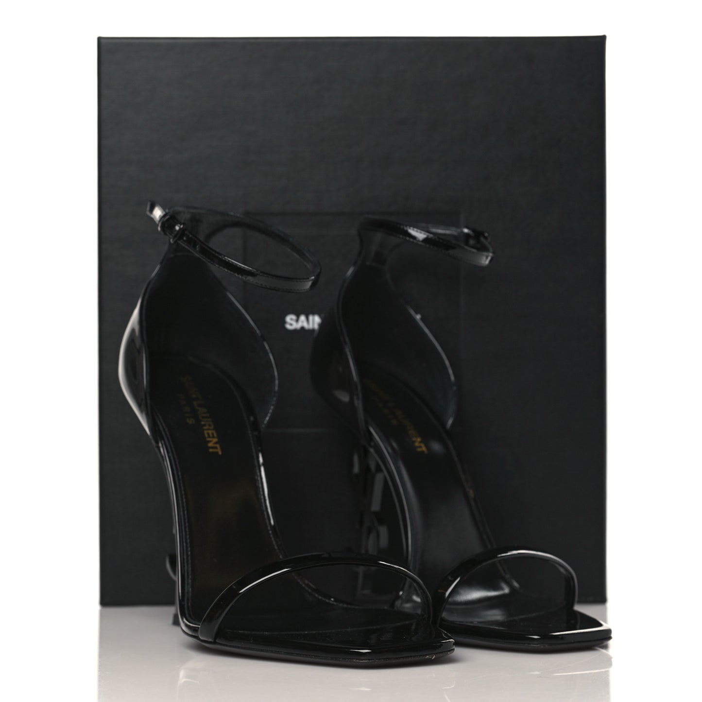 Patent Calfskin Opyum 110 Sandals 39 Black