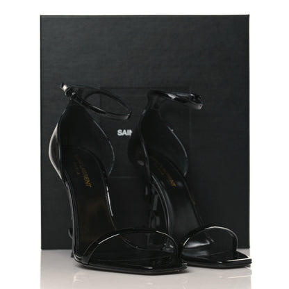 Saint Laurent Patent Calfskin Opyum 110 Sandals 39 Black 10 of 10