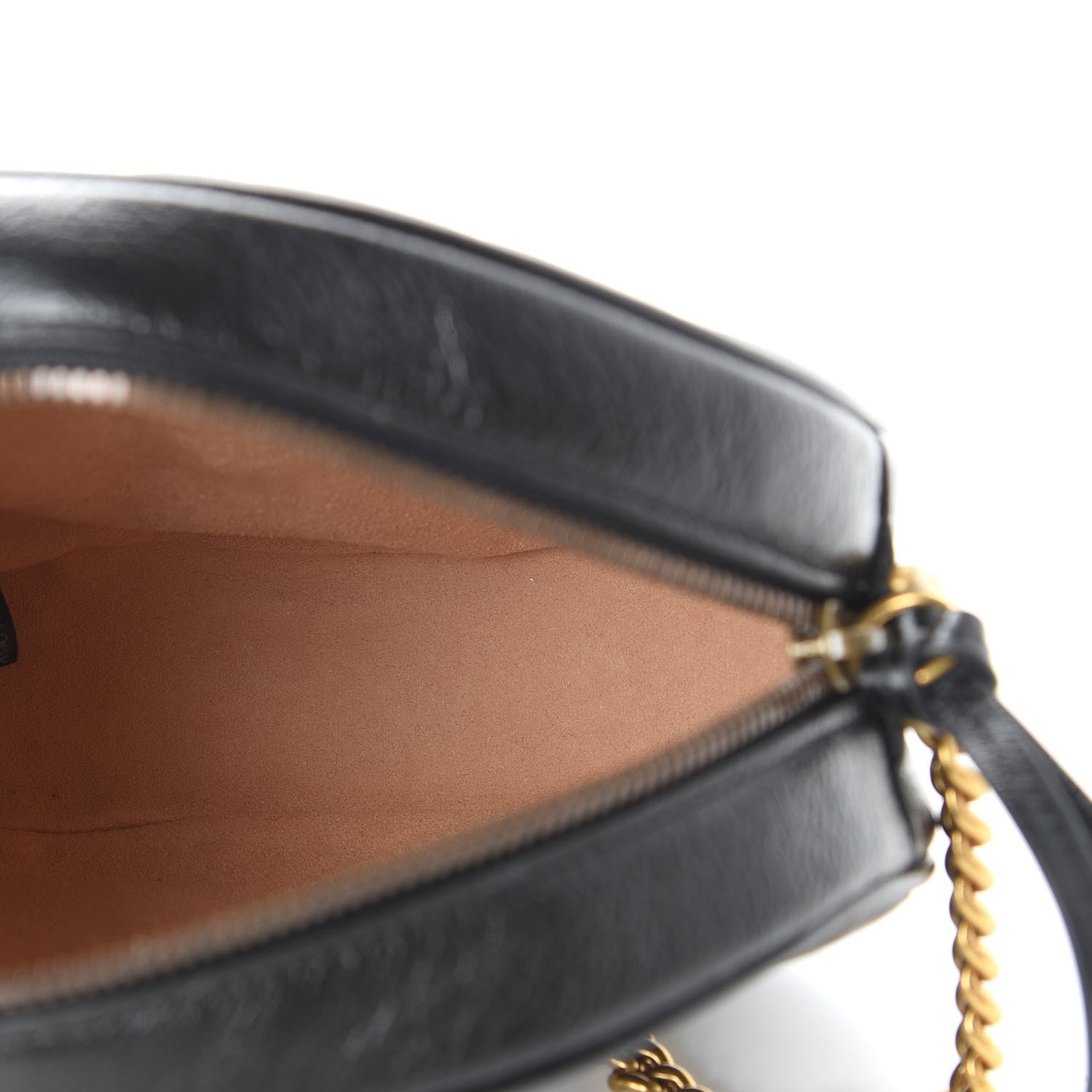 Gucci Azalea Calfskin Matelasse Heart Mini GG Marmont Round Shoulder Bag Black 5 of 10