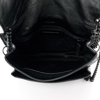 Saint Laurent Crinkled Calfskin Matelasse Monogram Medium Niki Chain Satchel Black 5 of 15