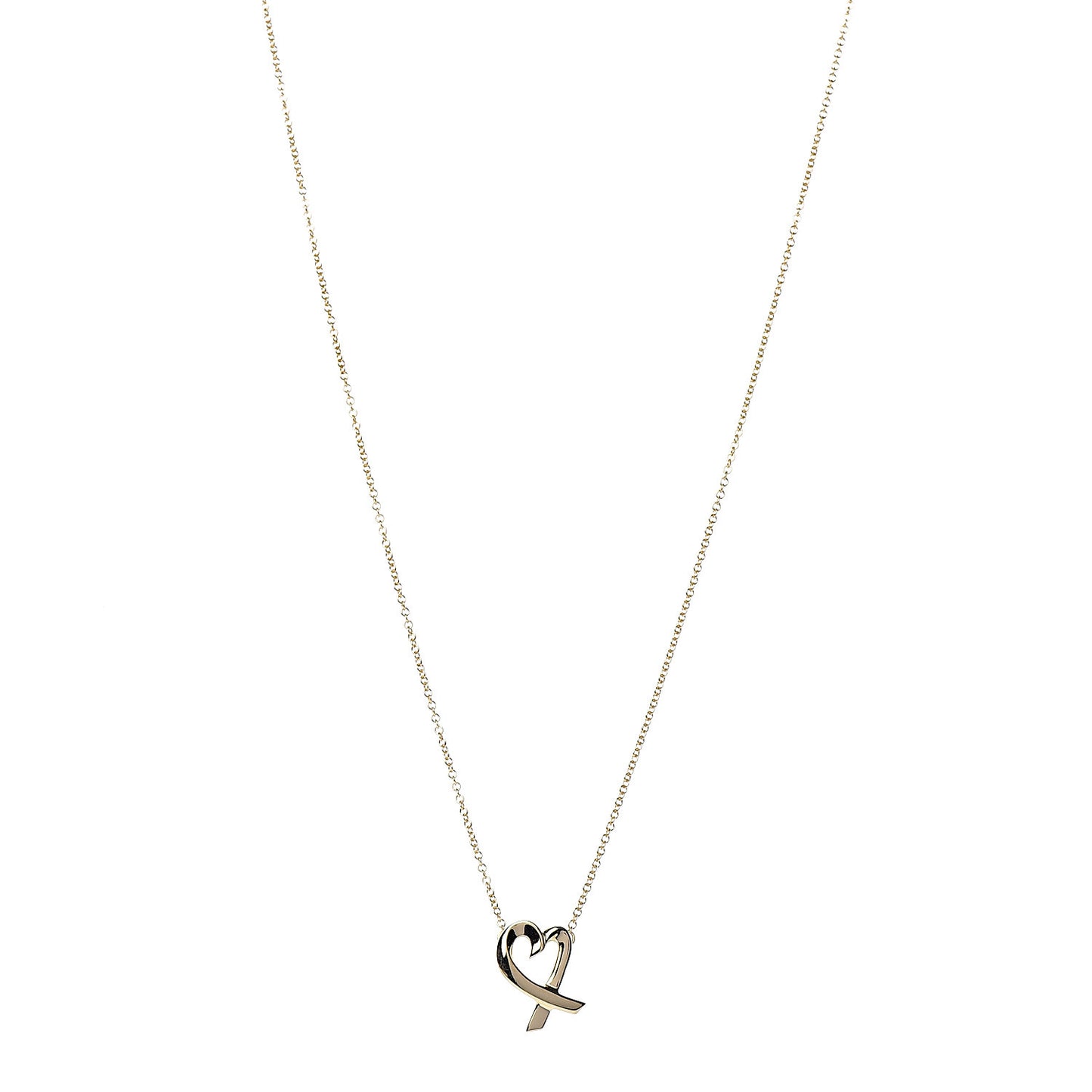 18K Yellow Gold Small Paloma Picasso Loving Heart Pendant Necklace