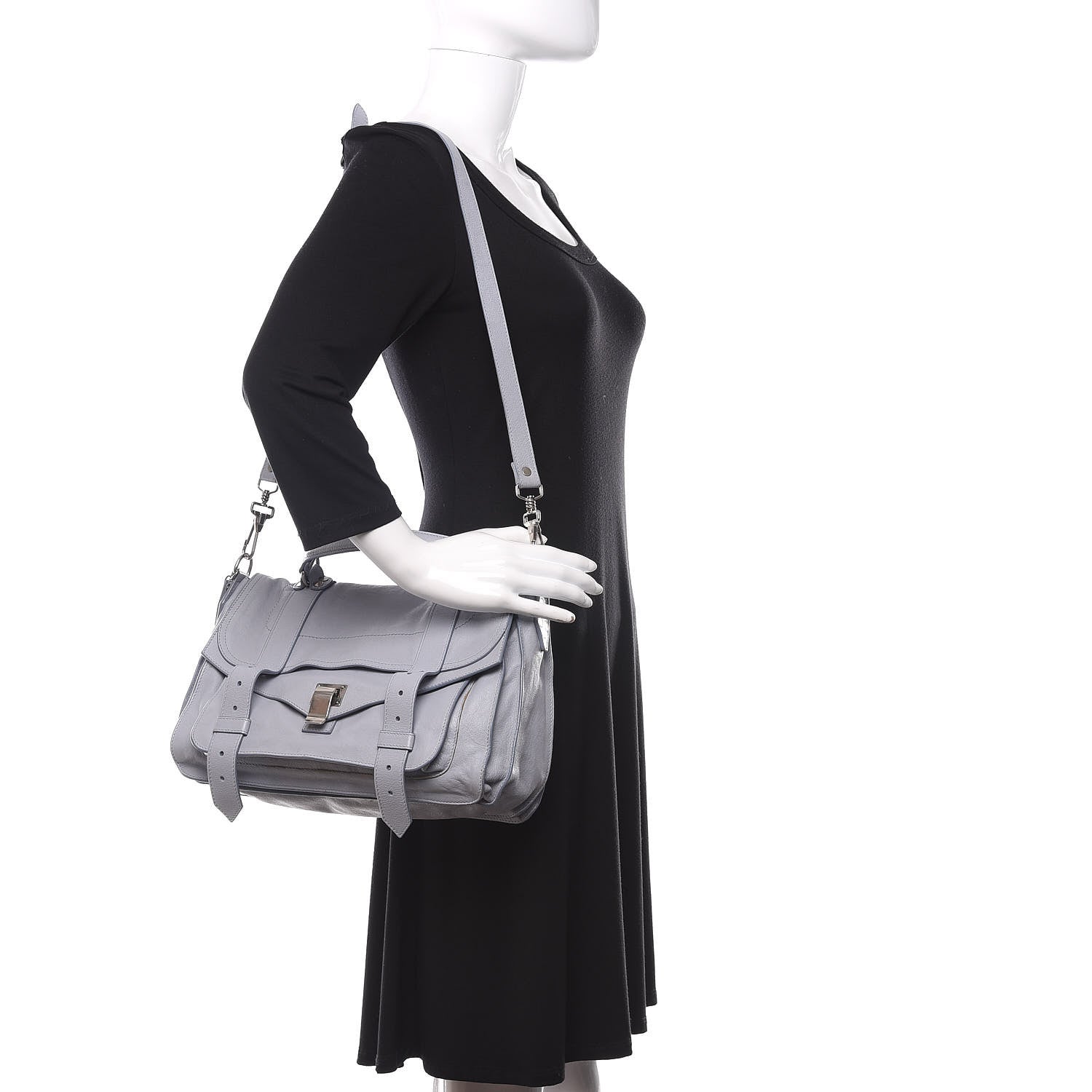 Proenza Schouler Lambskin Medium PS1 Satchel Concrete Grey 2 of 15