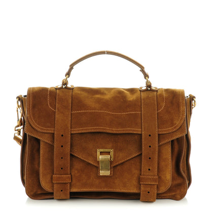 Proenza Schouler Suede Medium PS1 Satchel Tobacco 1 of 8